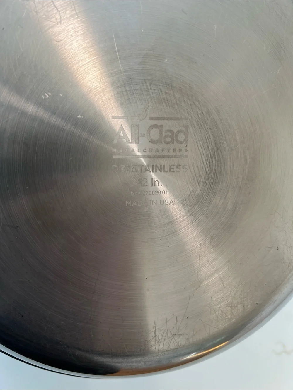 All-Clad 12 inch stainless steel frying pan with lid- used